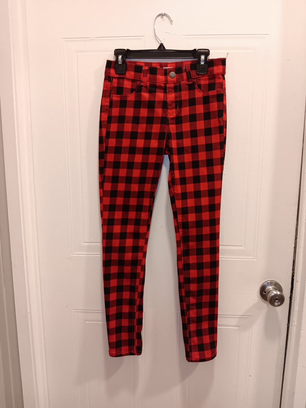 wonder nation Red & Black Buffalo Plaid Skinny Jeans